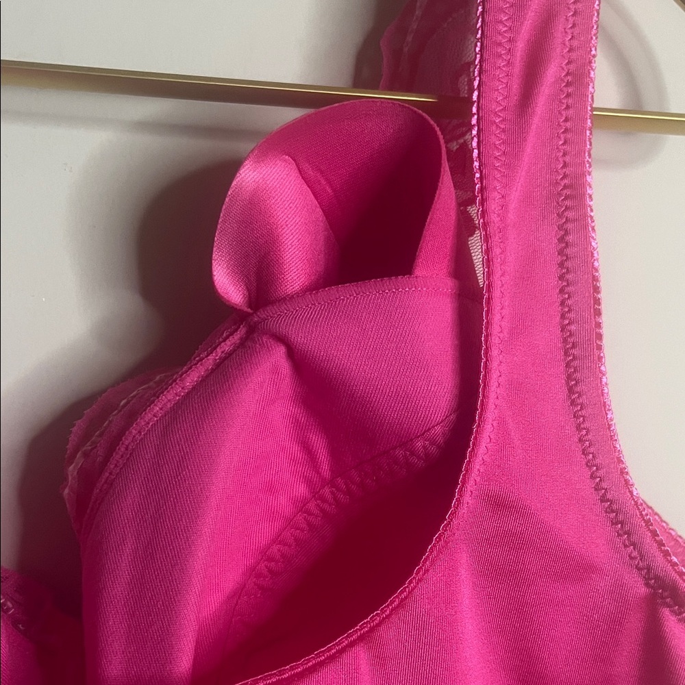 Rhonda Shear Vibrant Pink Lace Bra NWOT XL - Picture 6 of 8
